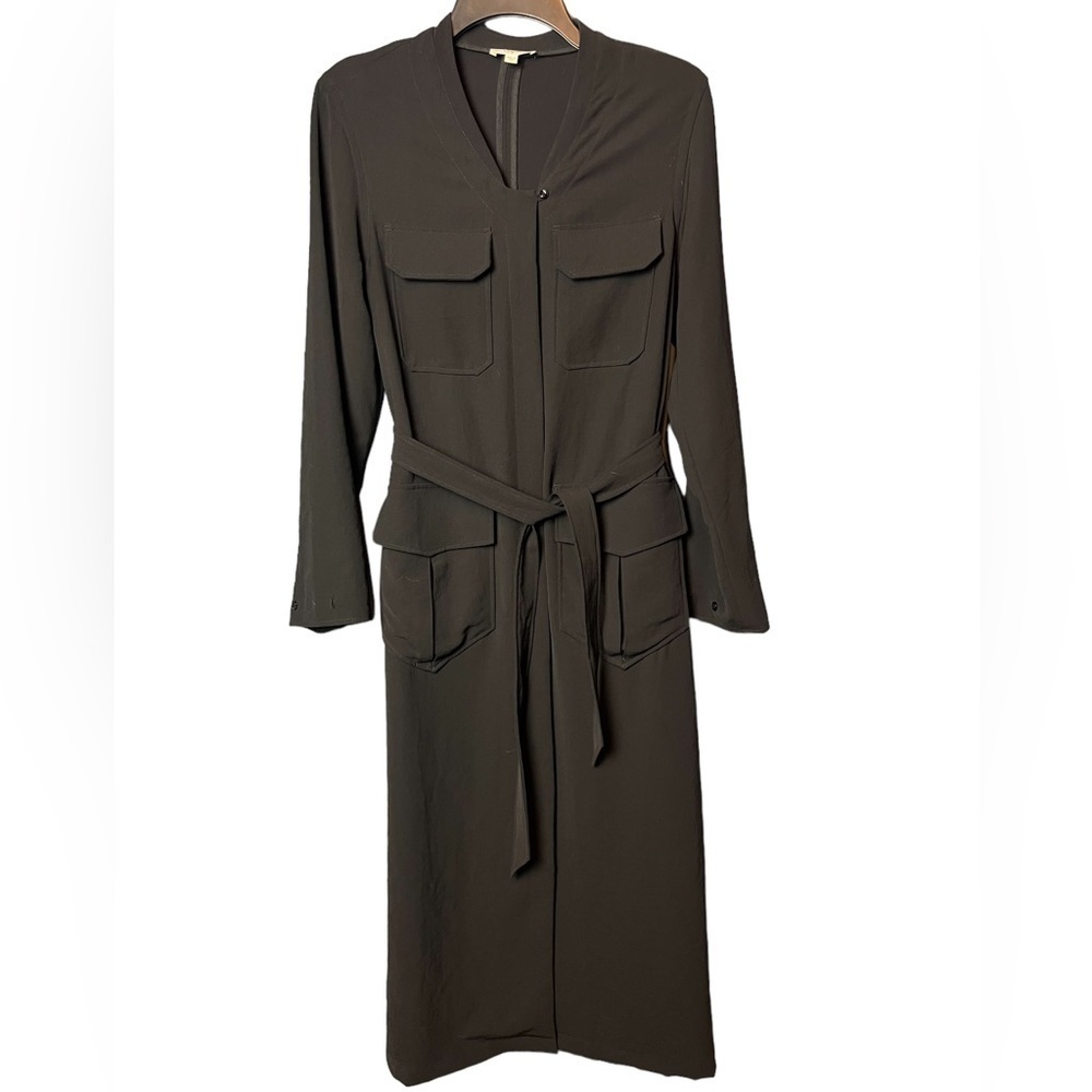 BILLY REID Black Long Classic Shirt Dress Made in Italy Women’s Size Medium​​​​​